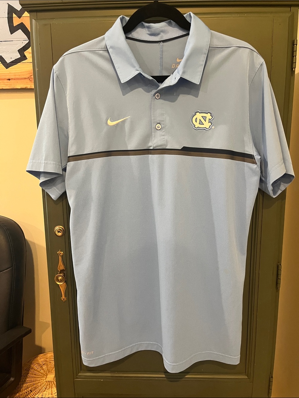 Nike Men’s Carolina Blue Polo with Contrast Stripe